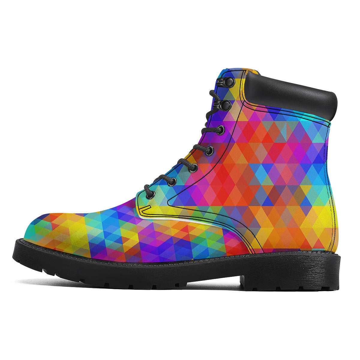 Rainbow Geometric Print Pattern Boots-grizzshop