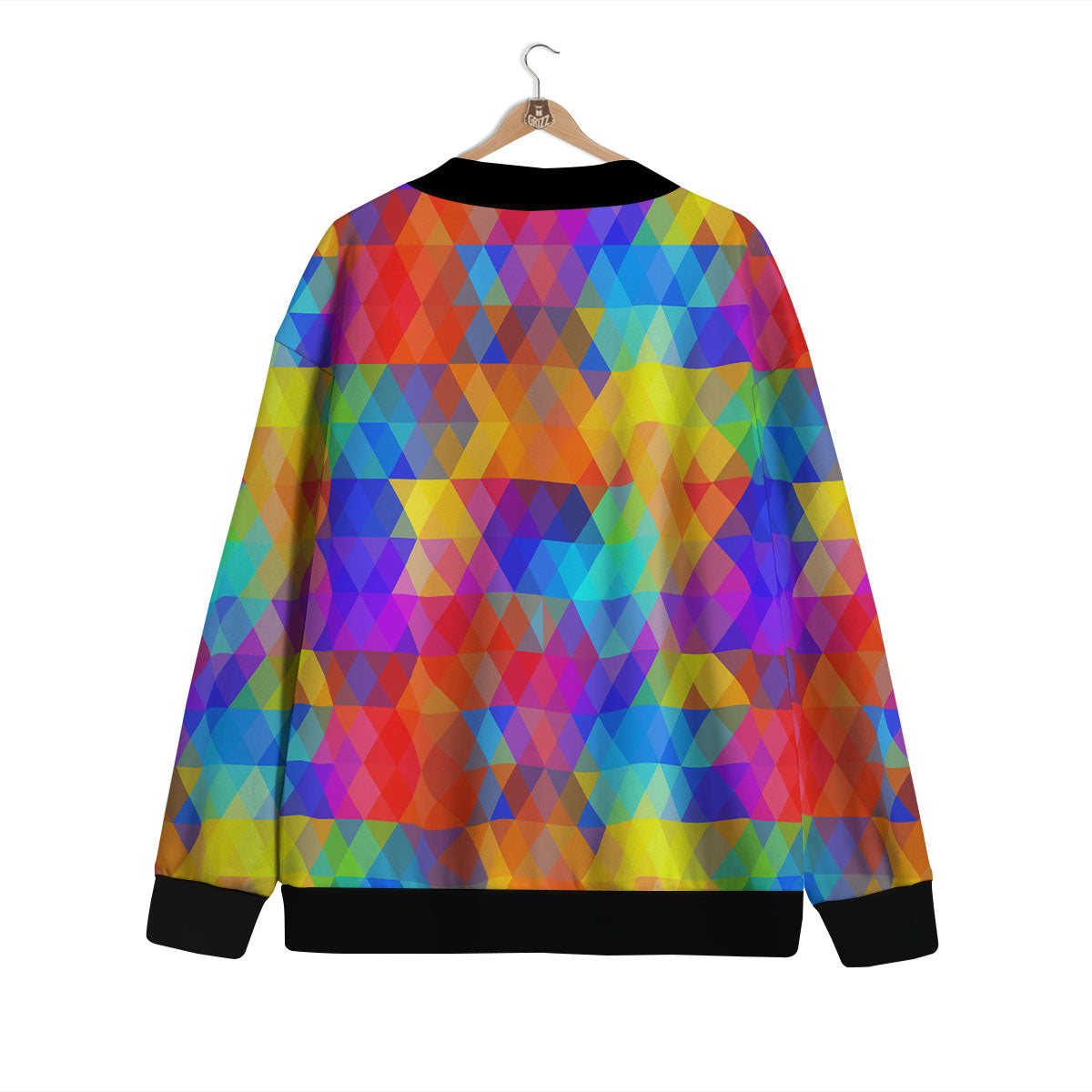 Rainbow Geometric Print Pattern Cardigan-grizzshop