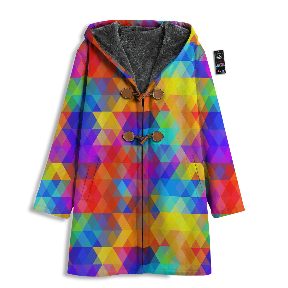Rainbow Geometric Print Pattern Men's Windbreaker Jacket-grizzshop