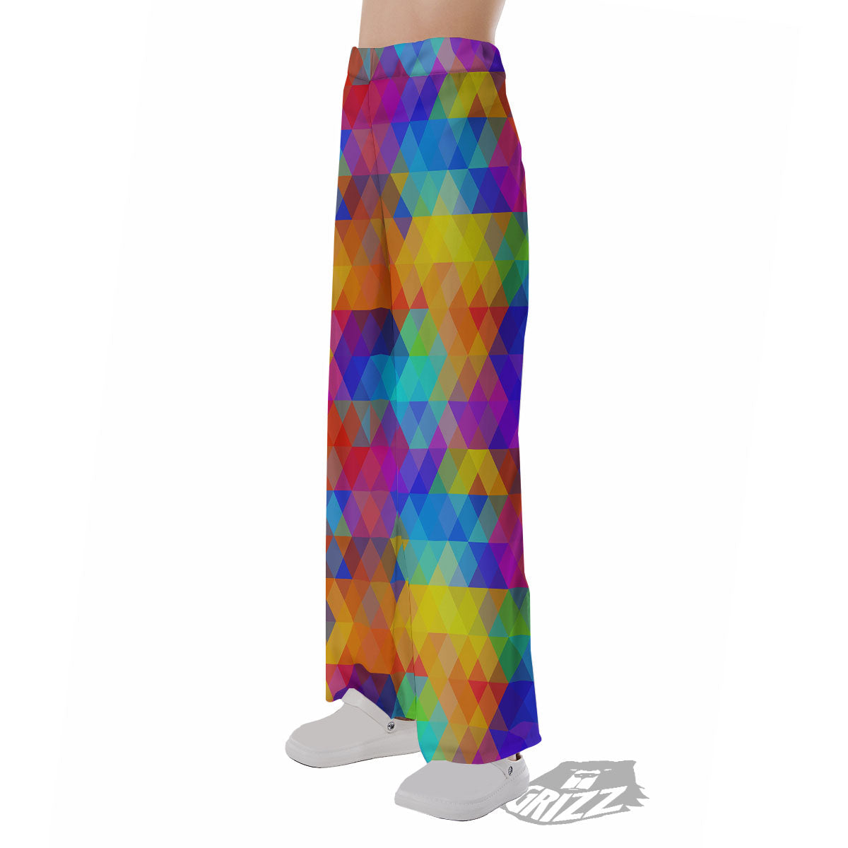 Rainbow Geometric Print Pattern Pajama Pants-grizzshop