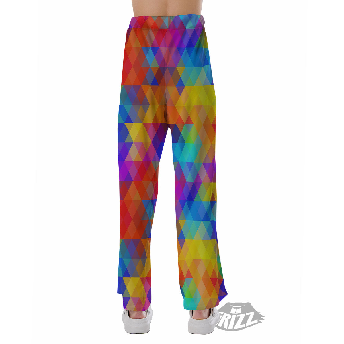 Rainbow Geometric Print Pattern Pajama Pants-grizzshop