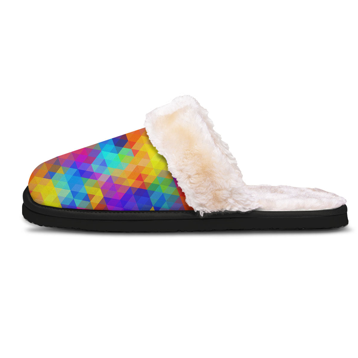 Rainbow Geometric Print Pattern Slippers-grizzshop