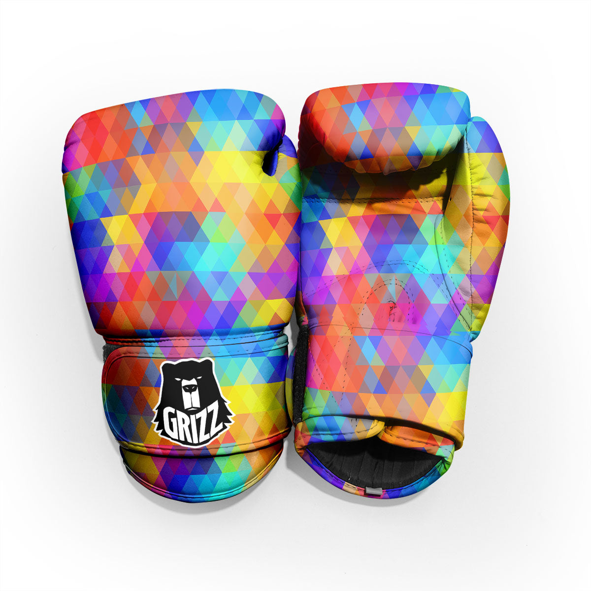 Rainbow Geometric Print Pattern Pro Boxing Glove