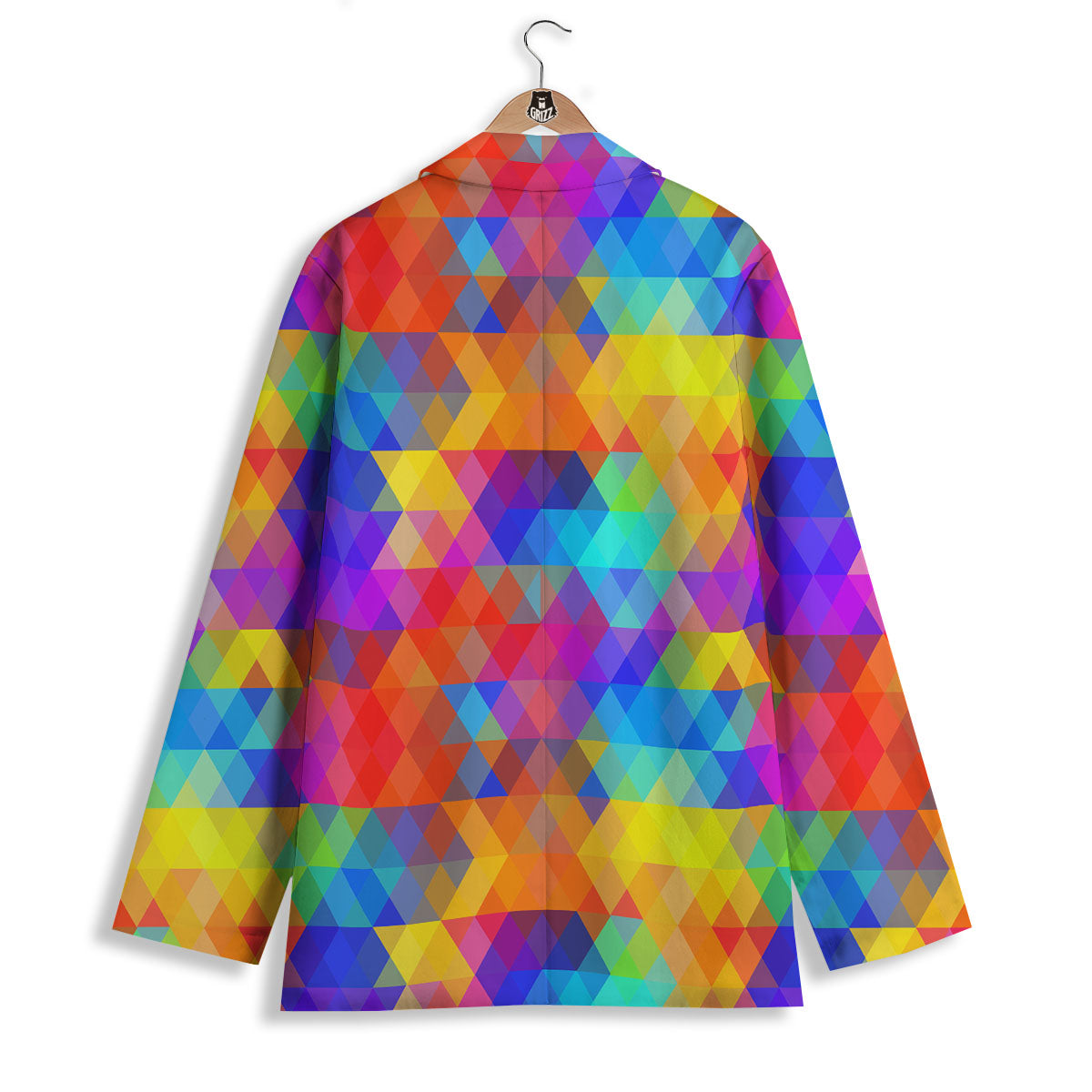 Rainbow Geometric Print Pattern Women's Blazer-grizzshop