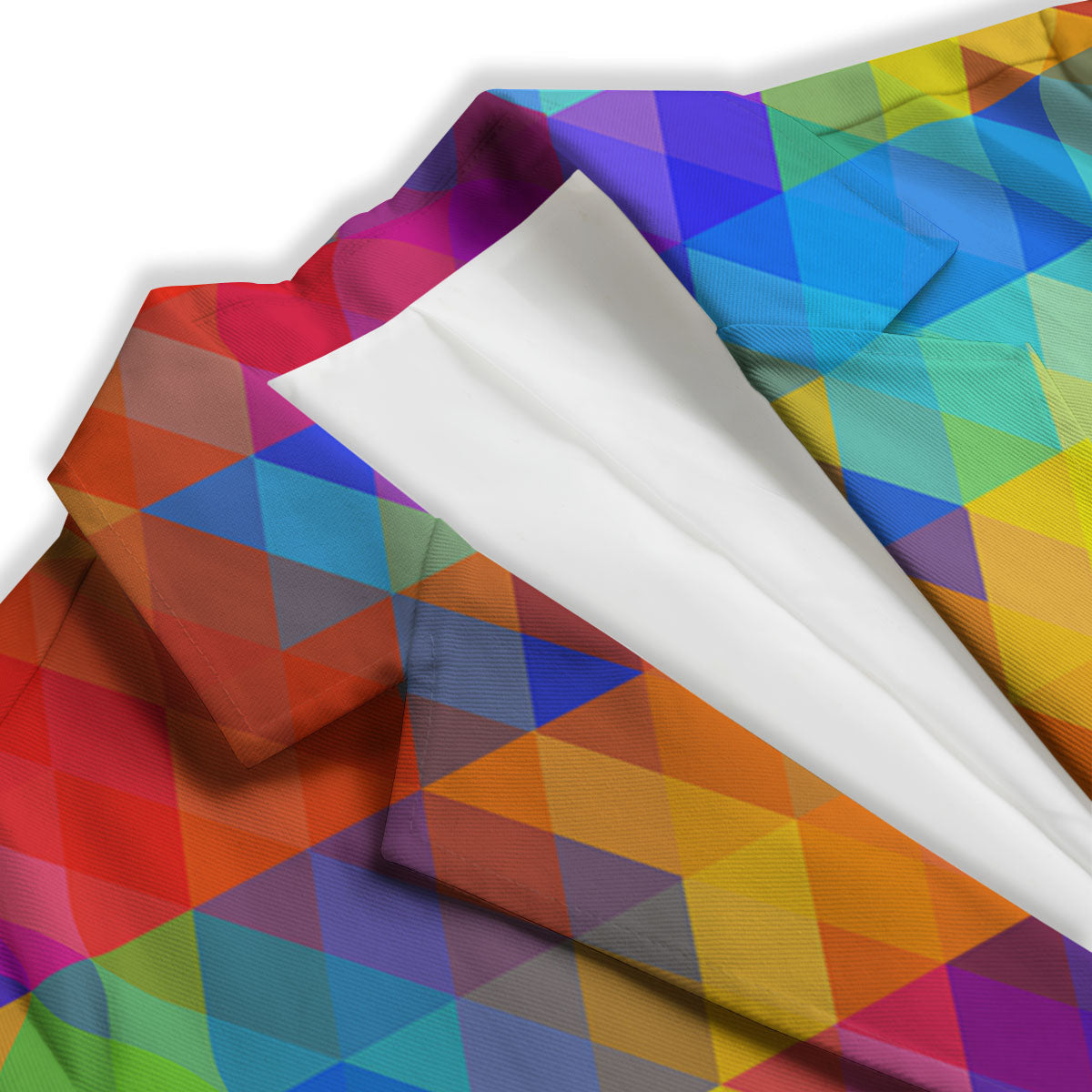 Rainbow Geometric Print Pattern Women's Blazer-grizzshop