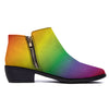 Rainbow Gradient LGBT Pride Print Ankle Boots-grizzshop