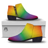 Rainbow Gradient LGBT Pride Print Ankle Boots-grizzshop