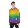 Rainbow Gradient LGBT Pride Print Baseball Jacket-grizzshop