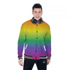 Rainbow Gradient LGBT Pride Print Baseball Jacket-grizzshop