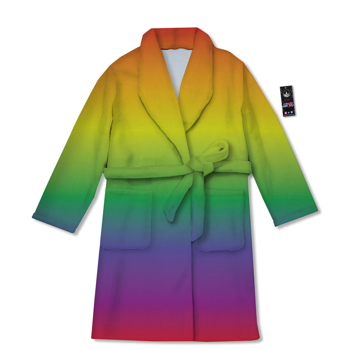 Rainbow Gradient LGBT Pride Print Bathrobe-grizzshop