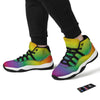 Rainbow Gradient LGBT Pride Print Black Bball Shoes-grizzshop