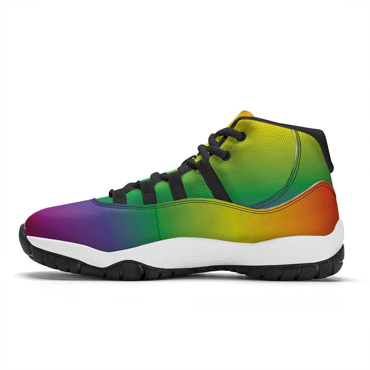 Rainbow Gradient LGBT Pride Print Black Bball Shoes-grizzshop