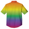 Rainbow Gradient LGBT Pride Print Button Up Shirt-grizzshop