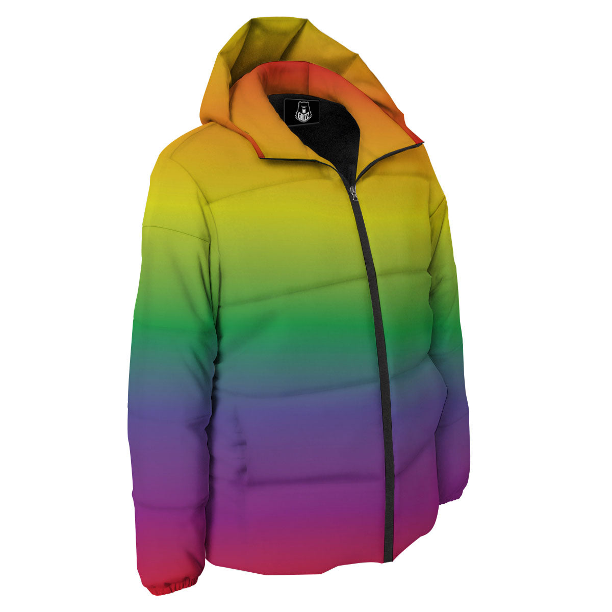 Rainbow Gradient LGBT Pride Print Down Jacket-grizzshop