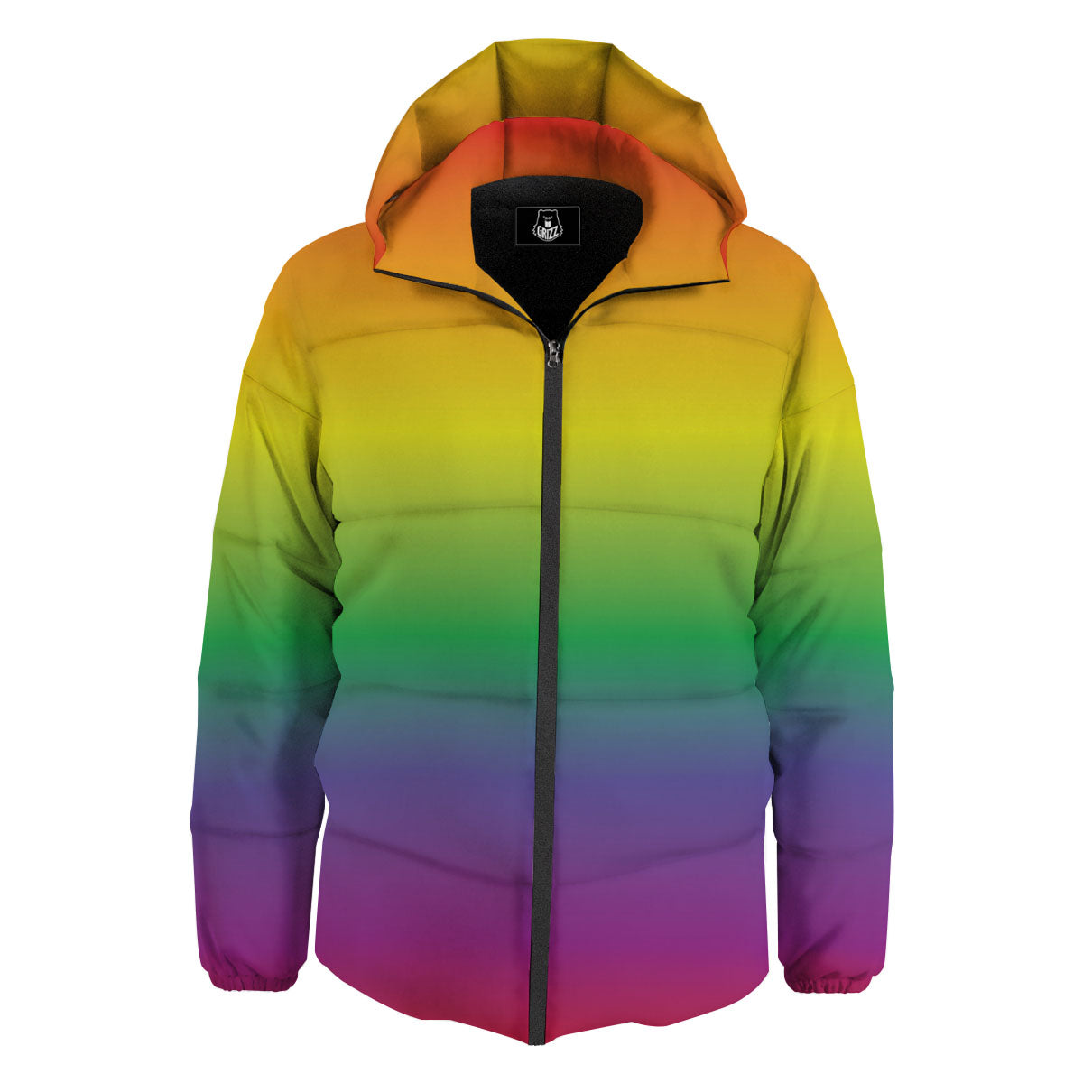 Rainbow Gradient LGBT Pride Print Down Jacket-grizzshop