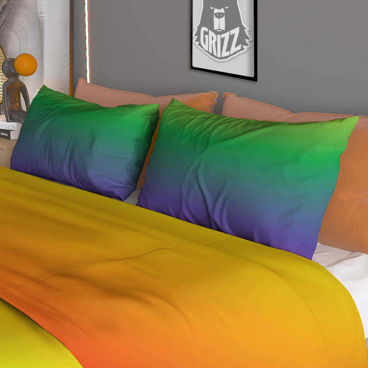 Rainbow Gradient LGBT Pride Print Duvet Cover Bedding Set