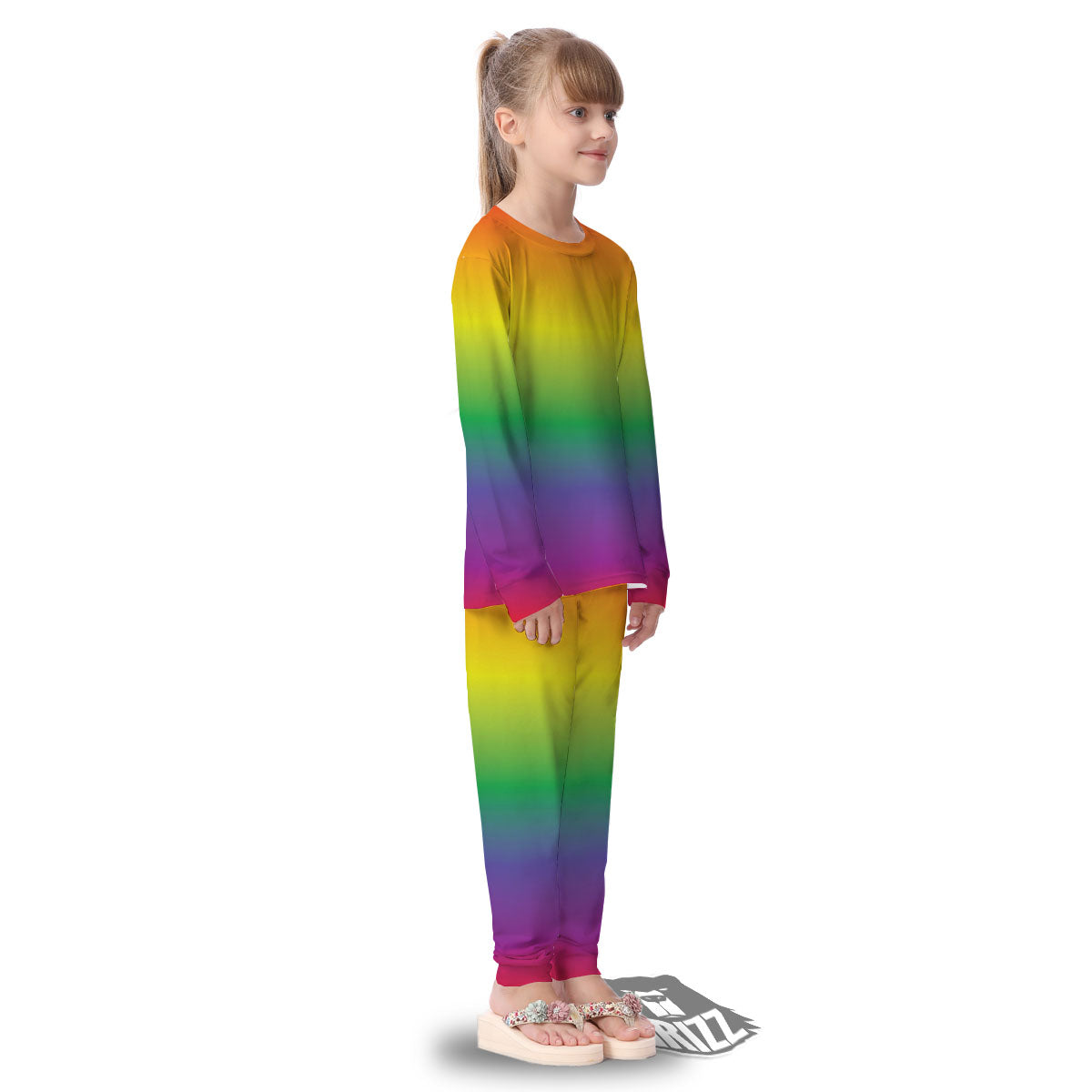 Rainbow Gradient LGBT Pride Print Kid's Pajamas-grizzshop