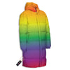 Rainbow Gradient LGBT Pride Print Long Down Jacket-grizzshop