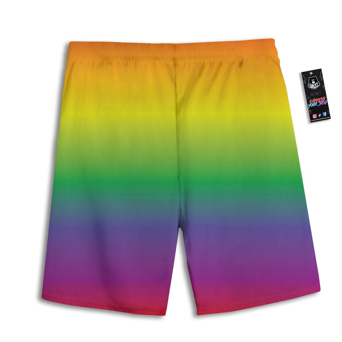 Rainbow Gradient LGBT Pride Print Men's Athletic Shorts