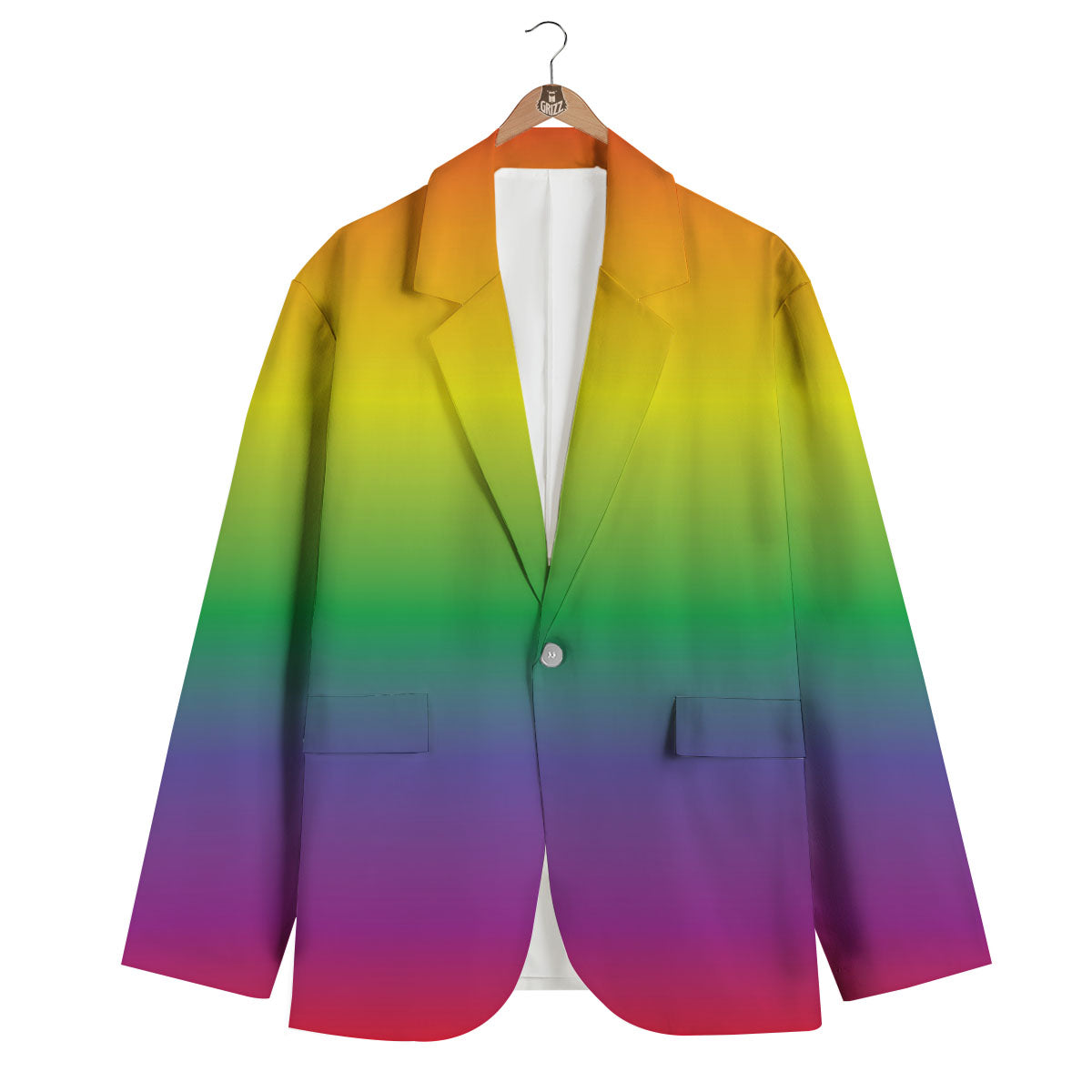 Rainbow Gradient LGBT Pride Print Men's Blazer-grizzshop