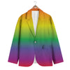 Rainbow Gradient LGBT Pride Print Men's Blazer-grizzshop