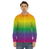 Rainbow Gradient LGBT Pride Print Men's Dress Shirts-grizzshop