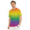 Rainbow Gradient LGBT Pride Print Men's Golf Shirts-grizzshop