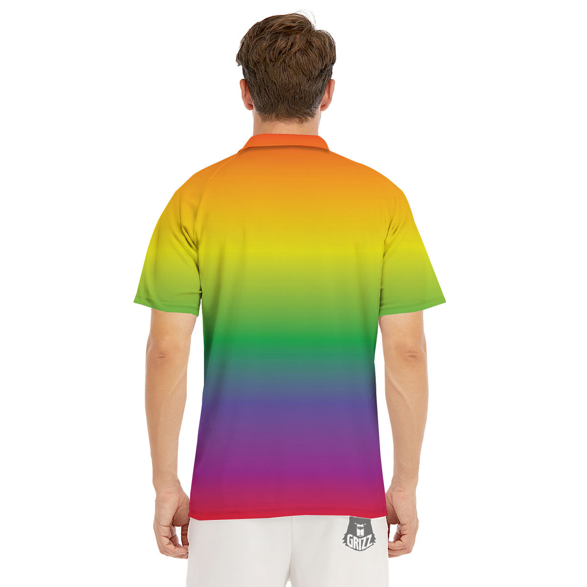 Rainbow Gradient LGBT Pride Print Men's Golf Shirts-grizzshop