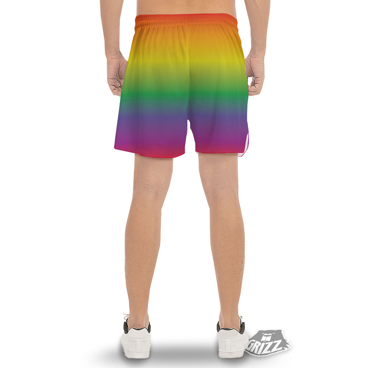 Rainbow Gradient LGBT Pride Print Men's Gym Shorts-grizzshop