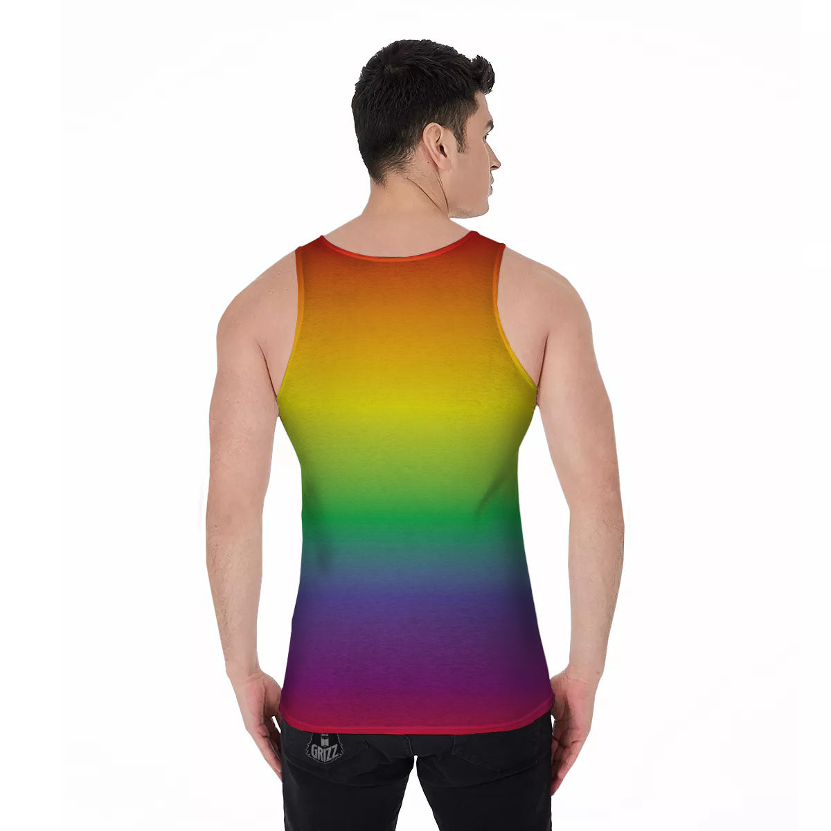 Rainbow Gradient LGBT Pride Print Men's Tank Top-grizzshop