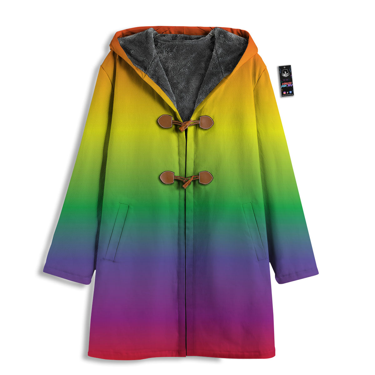 Rainbow Gradient LGBT Pride Print Men's Windbreaker Jacket-grizzshop