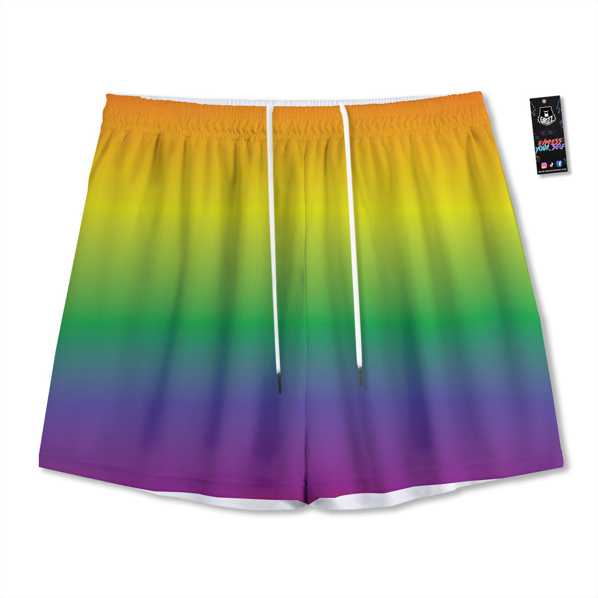 Rainbow Gradient LGBT Pride Print Mesh Shorts