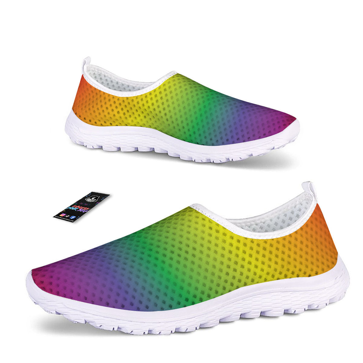 Rainbow Gradient LGBT Pride Print Nurse Shoes-grizzshop