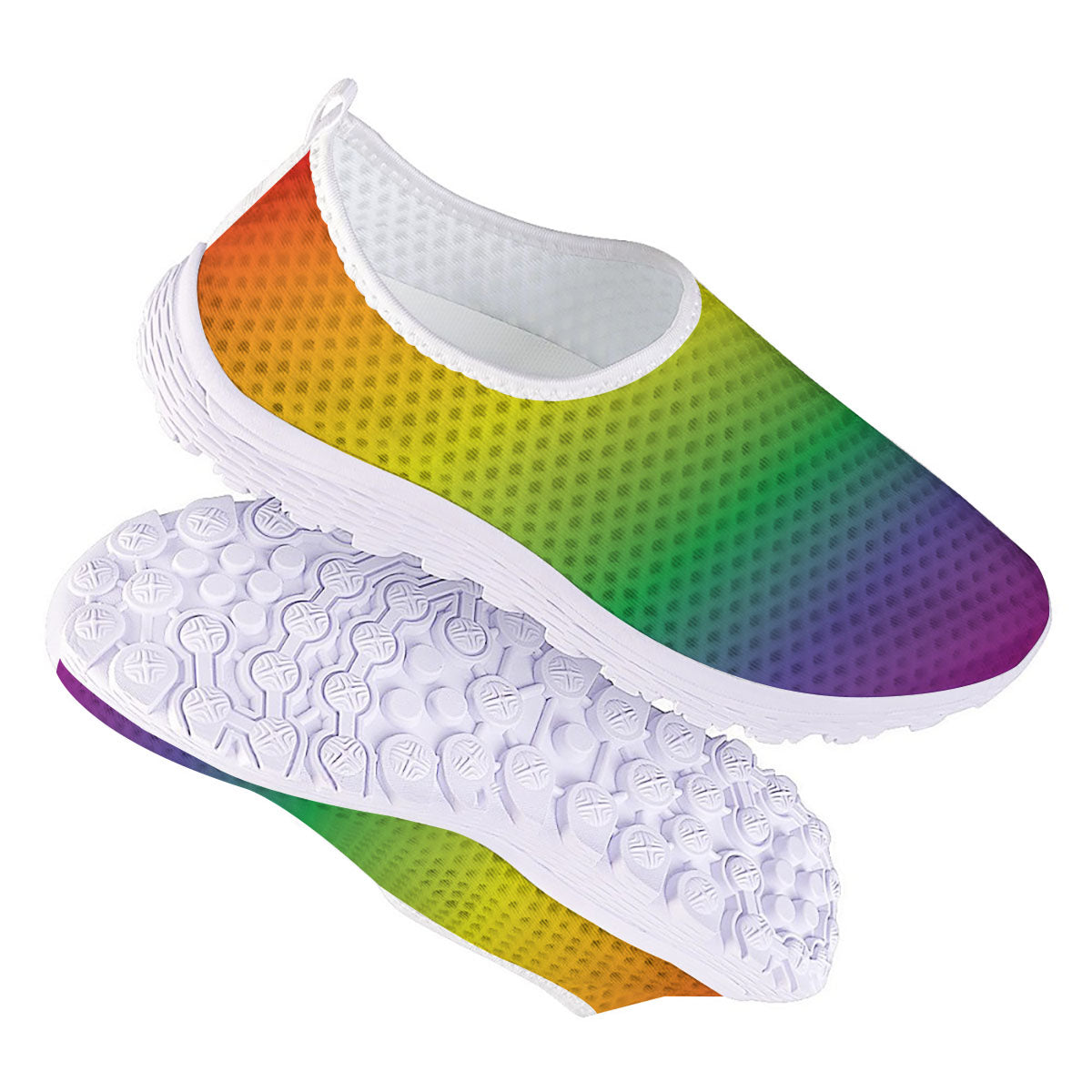 Rainbow Gradient LGBT Pride Print Nurse Shoes-grizzshop