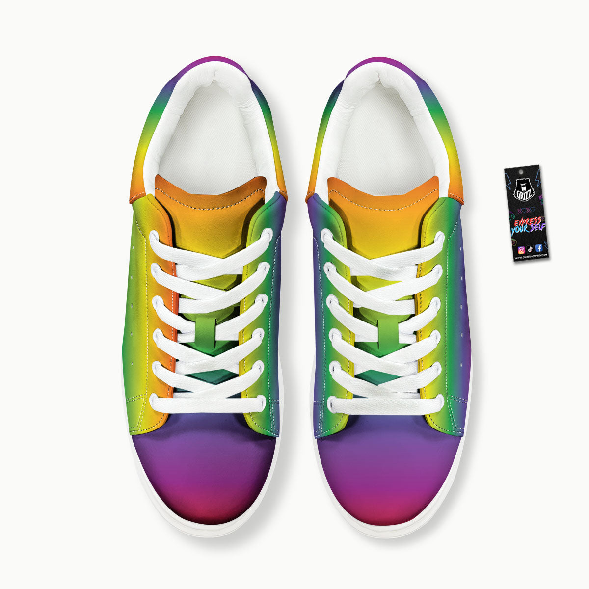 Rainbow Gradient LGBT Pride Print Platform Shoes-grizzshop