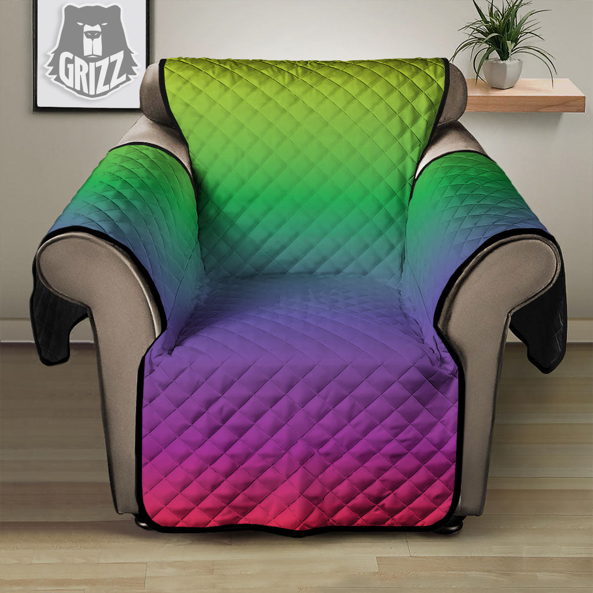 Rainbow Gradient LGBT Pride Print Recliner Protector-grizzshop