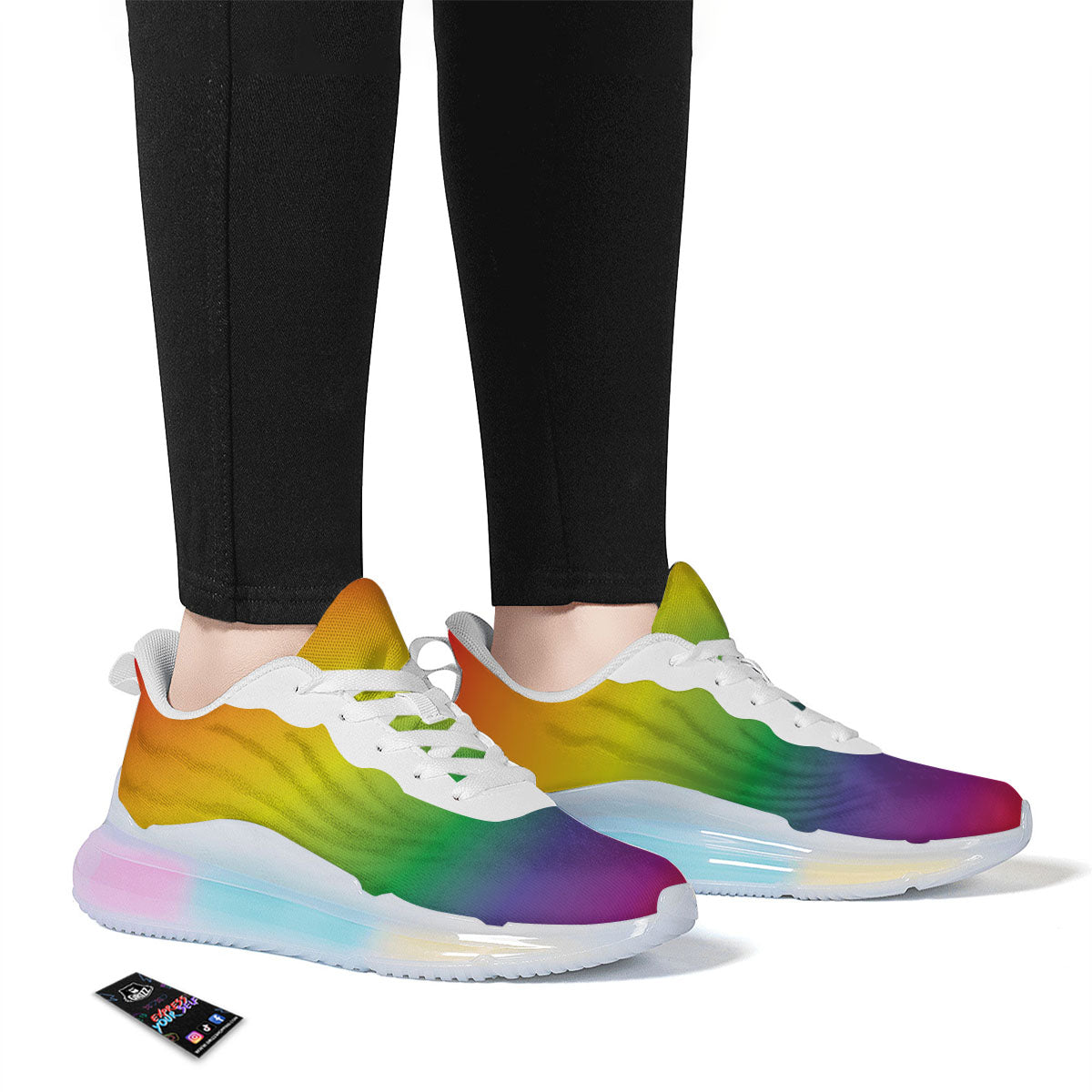 Rainbow Gradient LGBT Pride Print Running Sneakers-grizzshop