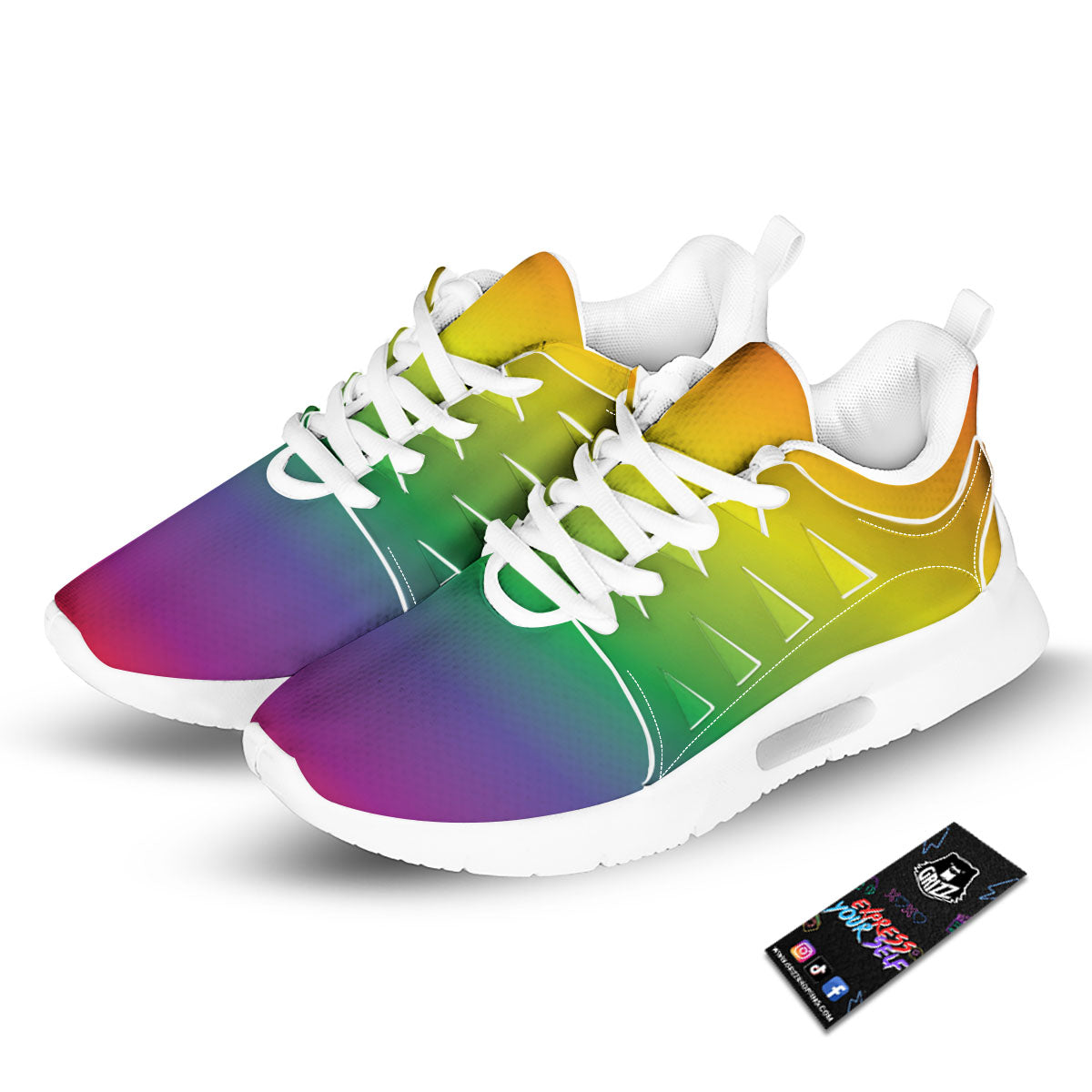 Rainbow Gradient LGBT Pride Print Tennis Shoes-grizzshop