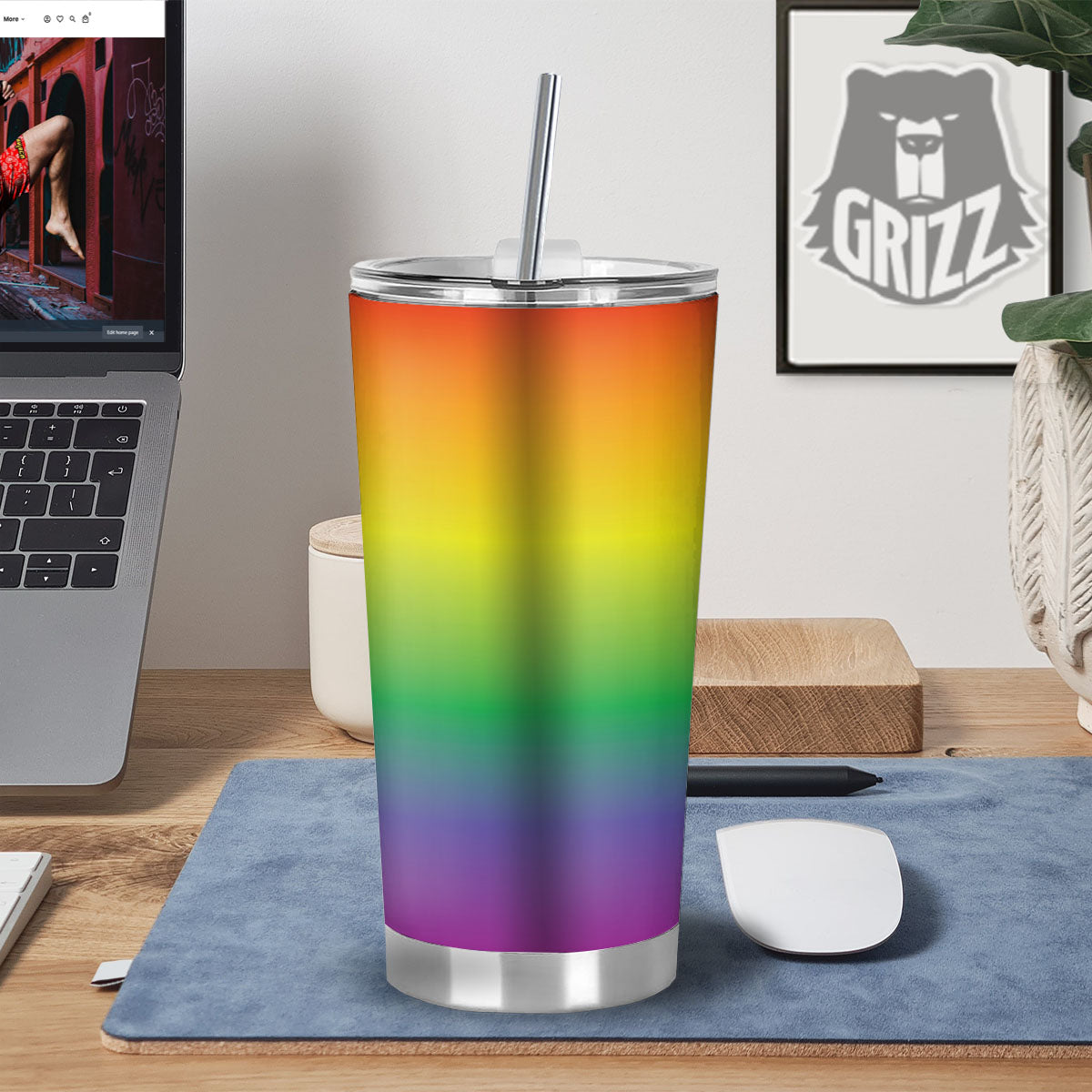 Rainbow Gradient LGBT Pride Print Tumbler-grizzshop