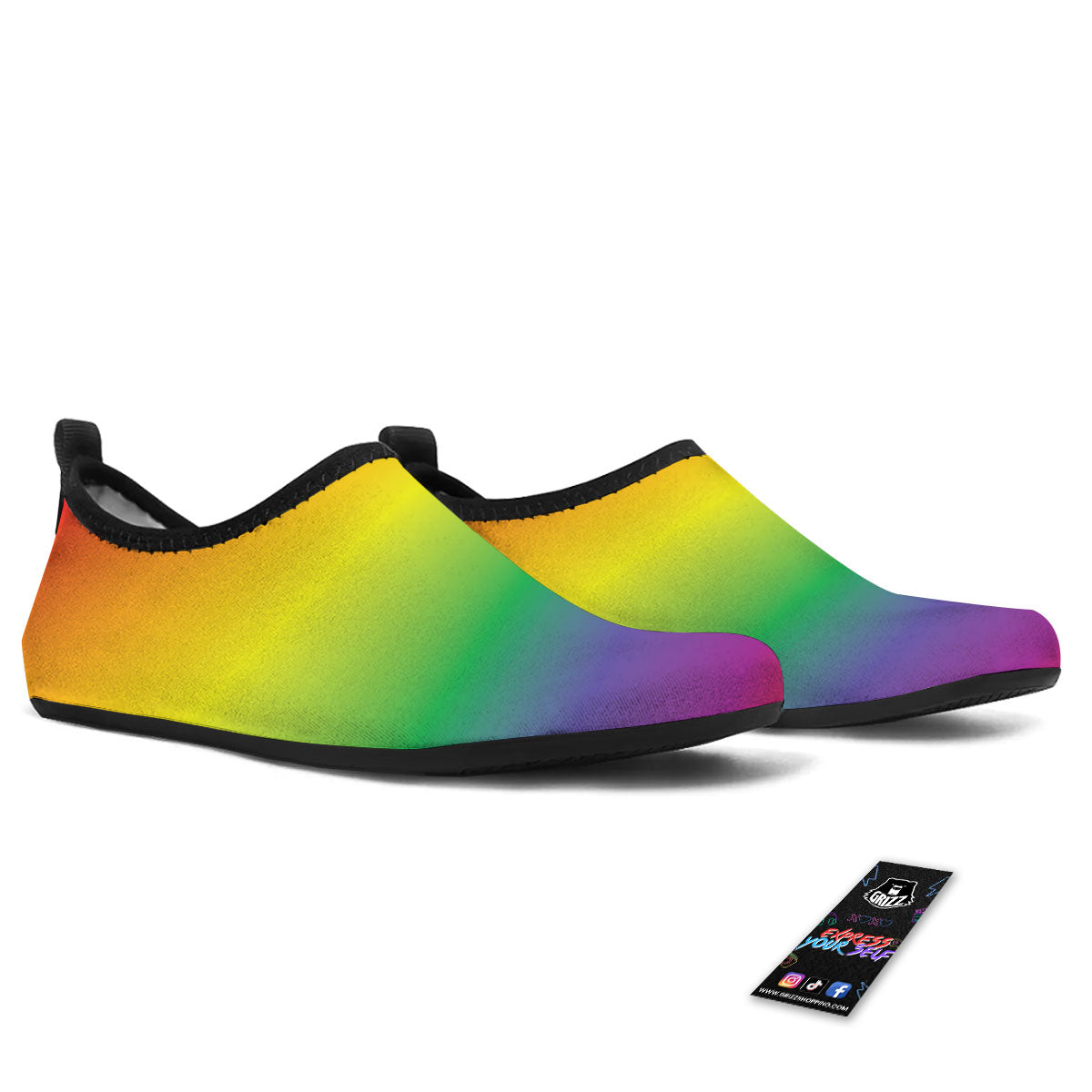 Rainbow Gradient LGBT Pride Print Water Shoes-grizzshop