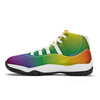 Rainbow Gradient LGBT Pride Print White Bball Shoes-grizzshop