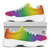 Rainbow Gradient LGBT Pride Print White Chunky Shoes-grizzshop