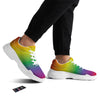 Rainbow Gradient LGBT Pride Print White Chunky Shoes-grizzshop