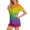 Rainbow Gradient LGBT Pride Print Women Silk Pajamas-grizzshop