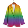 Rainbow Gradient LGBT Pride Print Women's Blazer-grizzshop