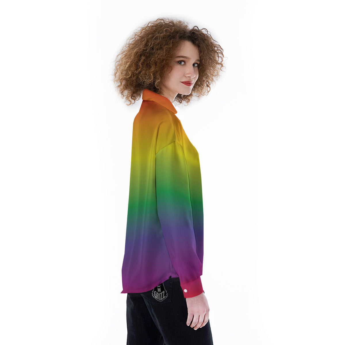 Rainbow Gradient LGBT Pride Print Women's Long Sleeve Shirts-grizzshop