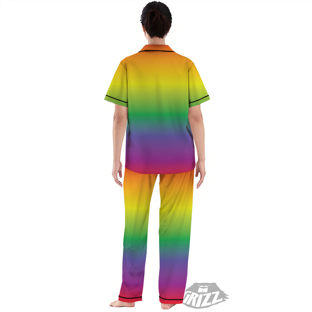 Rainbow Gradient LGBT Pride Print Women's Pajamas Set-grizzshop