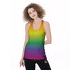 Rainbow Gradient LGBT Pride Print Women's Racerback Tank Top-grizzshop