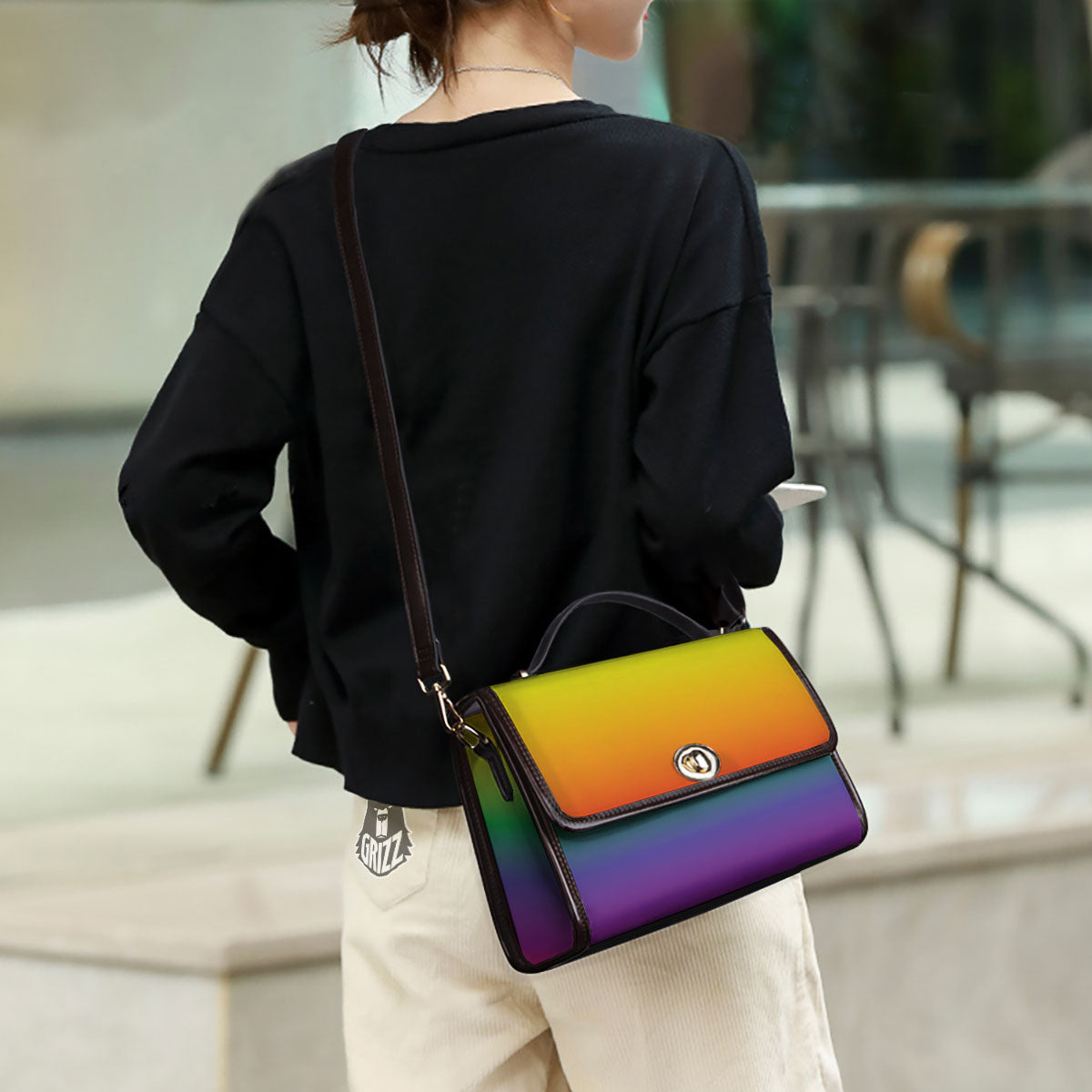 Rainbow Gradient LGBT Pride Print Women's Satchel Bag-grizzshop