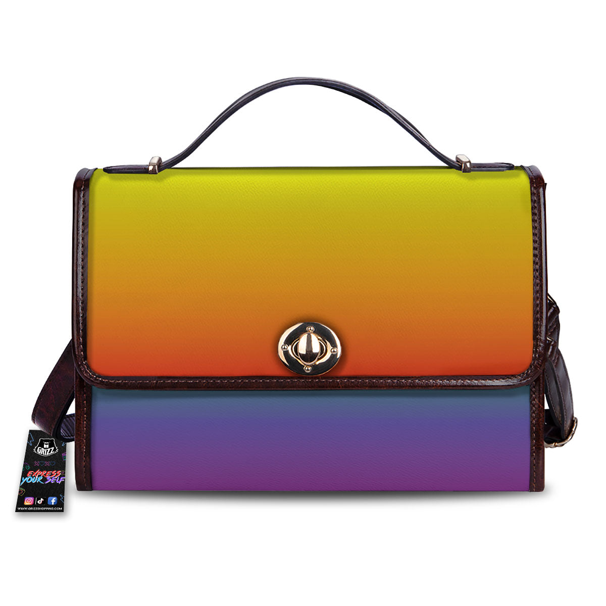 Rainbow Gradient LGBT Pride Print Women's Satchel Bag-grizzshop